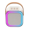 K12 Portable Bluetooth Speaker with Wireless Mic | RGB LED Lights | High Bass Rechargeable Karaoke Speaker for Kids, Home & Outdoor Parties